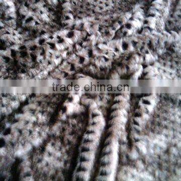 Jacquard printed high pile fake fur