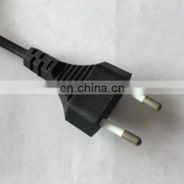 European 2 core power cord cable with CEE 7/16 2 pin 2.5A plug