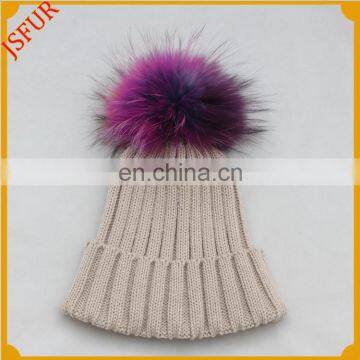 Hot Sale Fur Pompoms Ball Baby Beanies Crochet Kids Hats Lovely Knitted Cap Snowflakes Pom Poms Bobble Ski Hat photo-4
