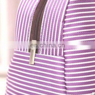 Portable Thermal Lunch Bags for Women Men Multifunction Oxford Striped Large Storage Tote Food Picnic Insulation Bags photo-5