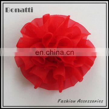 pink fabric brooch flower with feather for garment gift and hat fabric flowers for wedding decoration