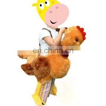 plush chicken with waist strap Kid's Ride on plush costume