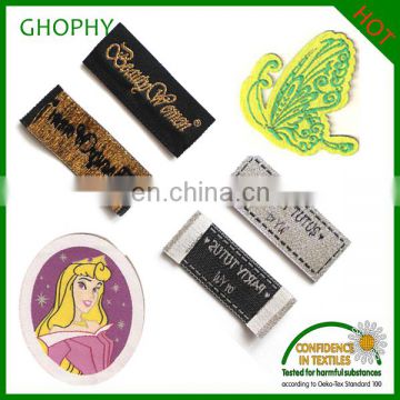 silk cartoon woven labels for branded clothes