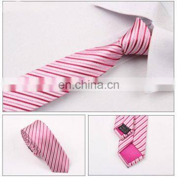 Pink Handmade Woven Silk Fabric Necktie