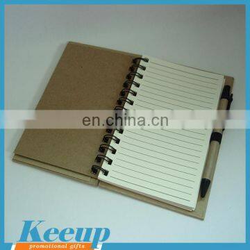 Printed hard paper cover promotional notebook with spiral bound