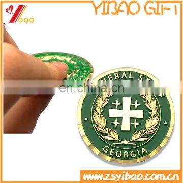 High quality custom logo challenge antique plating color enamel coins