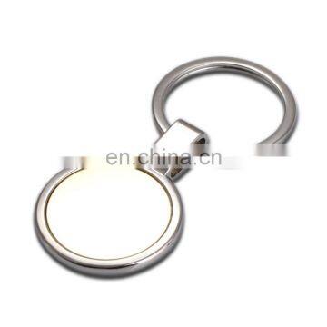 Engraving Custom Logo Blank Laser Logo Gold Silver Round Circle Keychain photo-3