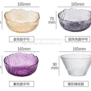 Japanese Hammer Pattern Glass Bowl for Home photo-5