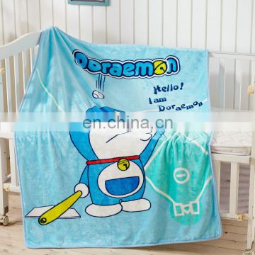 Edge Cartoon character blue color organic fleece baby blanket