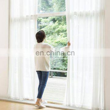 Ready Made European Simple Style White Color Soft Feeling Voile Sheer Curtain For The Living Room photo-2