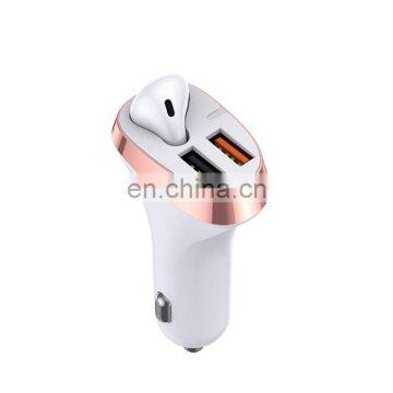 JOYROOM Car Charger With Wireless Earphone Dual USB Fast Chargers for Phone Charger Car photo-2