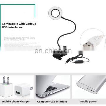 USB Powered Brightness Adjustable Eye Protection Learn Clip Black Table Lamp photo-4