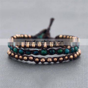 Bohemian Bracelet Wax Cord Wrap Jewelry Wholesale XE09-198 photo-2