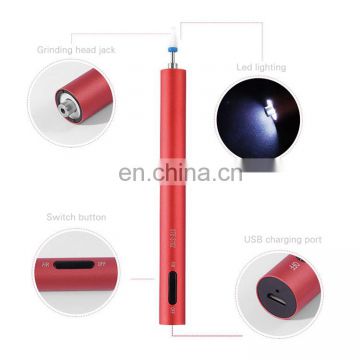 USB Electric Rechargeable Nail Drill Machine Pedicure Pen Shape Polishing Grinding Manicure Nail Drill Bits Cordless