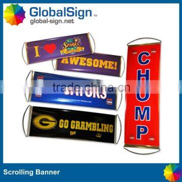 custom printed retractable fan hand scrolling banner