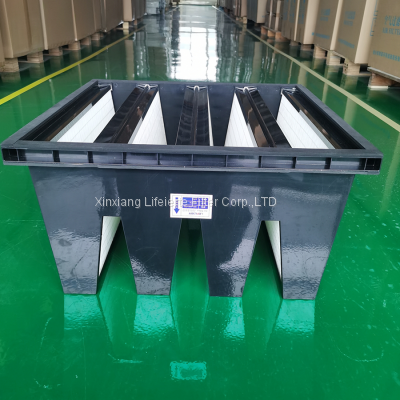 HEPA F13 Air Filter 4V V-Shape Type Air Filter With Plastic Frame and Fiberglass Medium photo-3