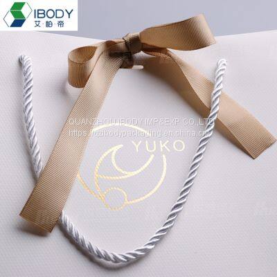 Luxury Ribbon Handle Boutique Shopping Packaging Euro Tote White Cardboard Paper Gift Bags photo-4