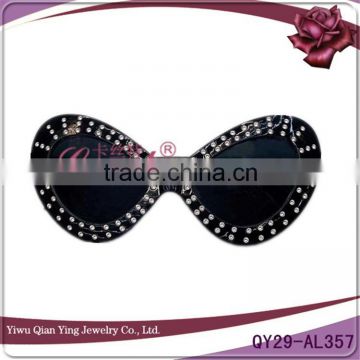 black bow shaped festival sunglasses funny eye glasses with rhinestone