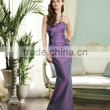 2013 Taffeta Pleated Purple Evening Bridesmaid Dresses