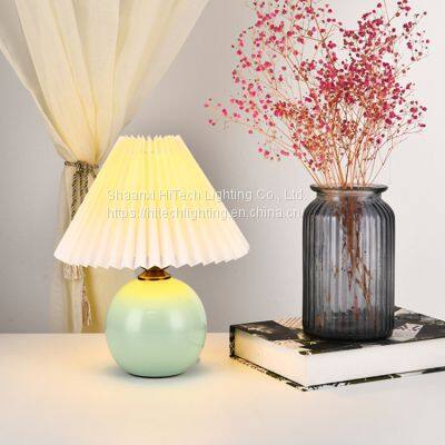 Led Night Light Usb Bedroom Bedside Lamp Decoration for Home Table Lamp Creative Nordic Retro Pleated Gift Desk Lamp photo-3