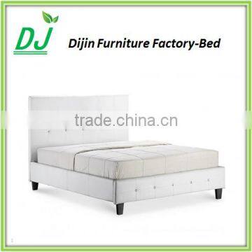 White leather Bed frame latest design double bed