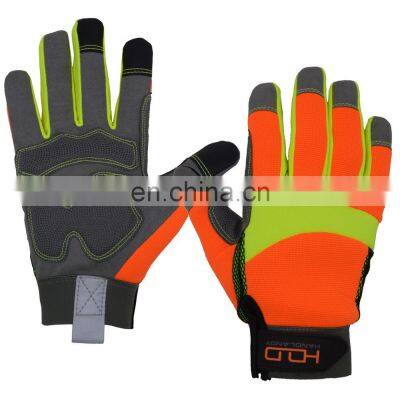 HANDLANDY Vibration-Resistant Hand Safety Work Screen Touch Synthetic Leather Mechanic Safety Gloves