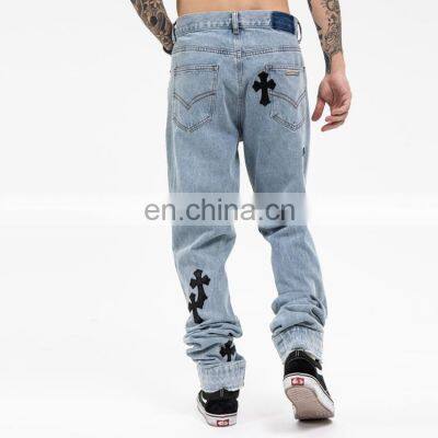 Wholesale Factory Men Applique Embroidery Jean photo-4