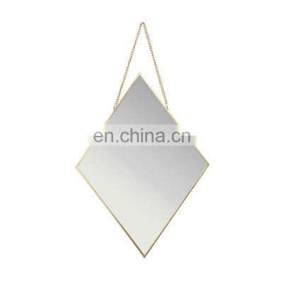 K&B gold frame diamond wall hanging mirror luxury elegant decor diamond mirror