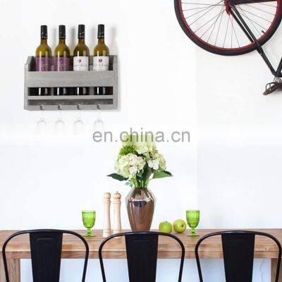 Rustic Wall Mounted Wooden Wine Rack photo-4