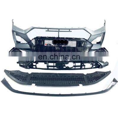 ABS PP material of car bumper assembly grille front lip for Audi A7  C8 2019 2020 upgrade to Rs7 Model