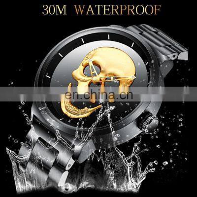 Biden 0063 Original Men Japanese Quartz Wrist Watches Stainless Steel Skull Analog Water Resistant Brand Luxury Men Watch photo-3