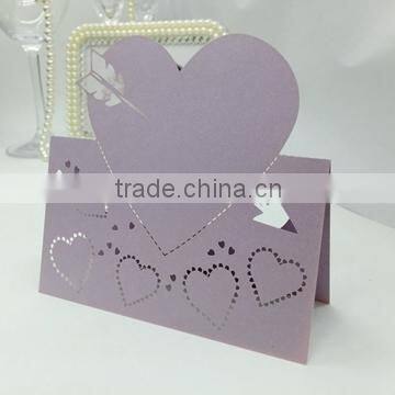 New Arrival Unique Laser Cutting Pink Color Table Name Card for Wedding