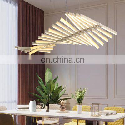 Nordic Living Room Pendant Lights LED Chandelier Minimalist Office Fishbone Pendant Lamp