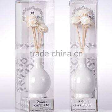 White Flower Fragrance Reed Diffuser With Long Neck Glass Bottle