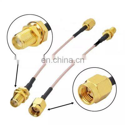 RF Coaxial Cable Nut Washer Gold Plated Straight Female SMA Bulkhead to SMA Male With 1.37 1.32 1.13 178 photo-2
