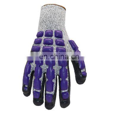 High Anti Impact Gloves Full-Finger Hand Back TPR Oil Resistant Cut Gloves photo-3