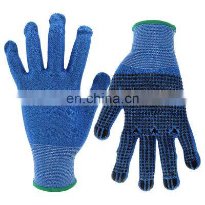 HPPE Level 5 Silicone Dotted Safety Security Labor Touchntuff Protection Working Anti Cut Resistant Gloves