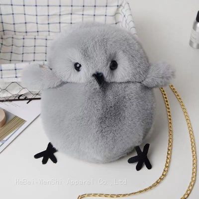 28Plush bag Cute animal bag chick single shoulder crossbody bag Bird Backpack Ladies imitation wrasse rabbit fur wholesale