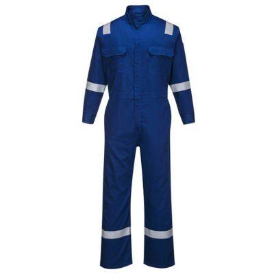 Wholesale of spot flame-retardant jumpsuit workshop workers reflective striped labor protection clothing jumpsuit work clothes