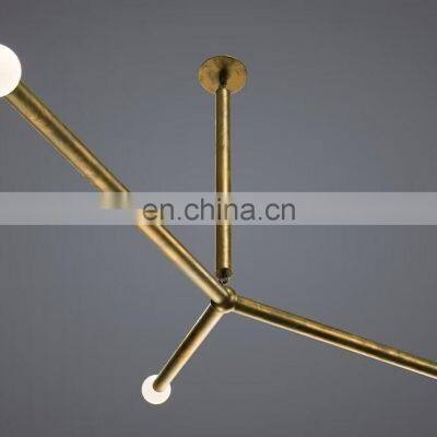 Modern European and American Family Hotel Decoration Lighting Brass Metal Industrial Style Arrow Large Linear Chandelier photo-3