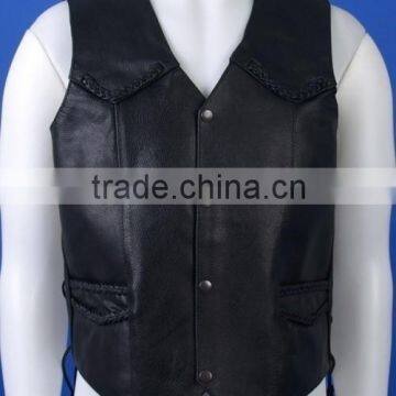 Casual lambskin leather vests