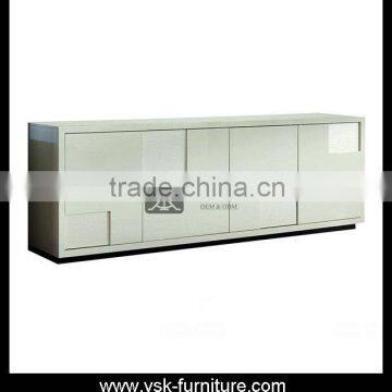 TV-069 High End Cupboard With Black Tempered Glass Top