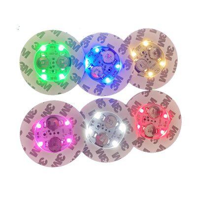 Party Supplies Wholesale 3M Sticky LED Sticker LED Bottle Light Custom LOGO LED Cup Coaster