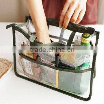 new Korean cosmetic bag wash bag portable multifunctional double zipper pvc waterproof storage bag