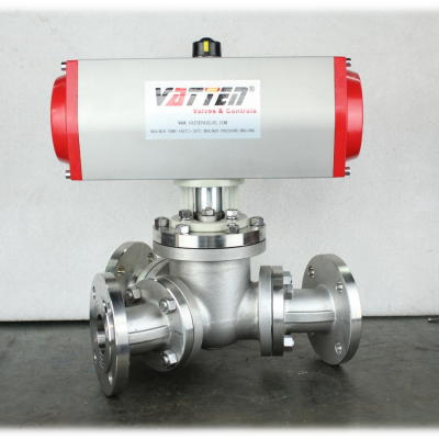 Powder Conveying Specialized Pneumatic Y-Type Ball Valve, Full Bore Design With No Dead Space for Clean Media