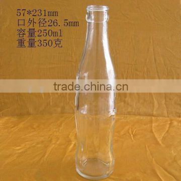 250ml clear empty coco cola bottle for sale