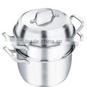 2014 Hot promotion Iron Man 2layers 304# Stainless steel Steamer Pot non-stick no coating