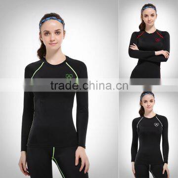 OEM ODM FACTORY 2016 wholesale women customized shirt/fitness compression yoga wear