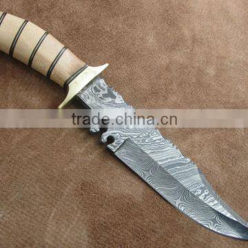 udk h22" custom handmade Damascus hunting / bowie knife with Camel bone