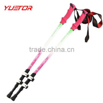 EVA handle three sections retractable external lock aluminum 7075 trekking pole walking stick                        
                                                                                Supplier's Choice